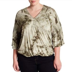 Bobeau tie-dye top 1X-4X